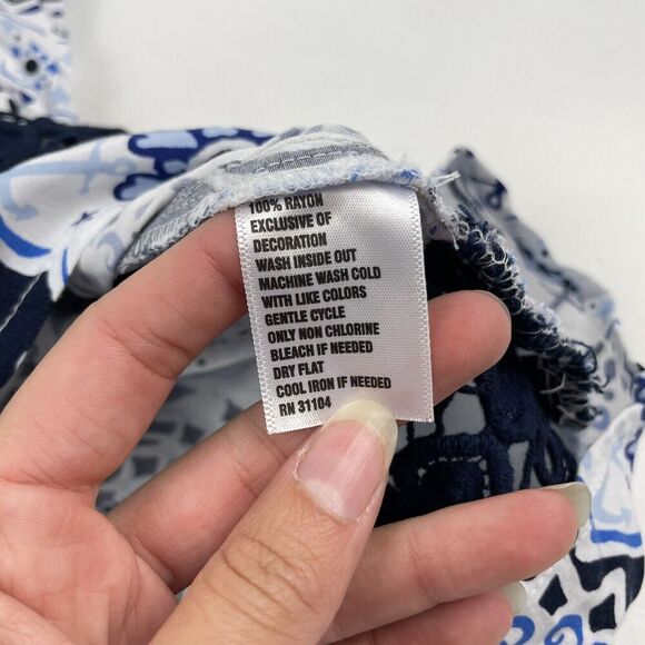 Crown & Ivy Nautical Anchor Tank V-Neck Sleeveless Blouse Size PM Petite M - Picture 6 of 7